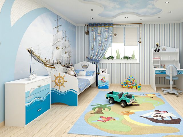 Детская комната в морском стиле в комнату купить по выгодной цене в интернет-магазине MiaSofia
