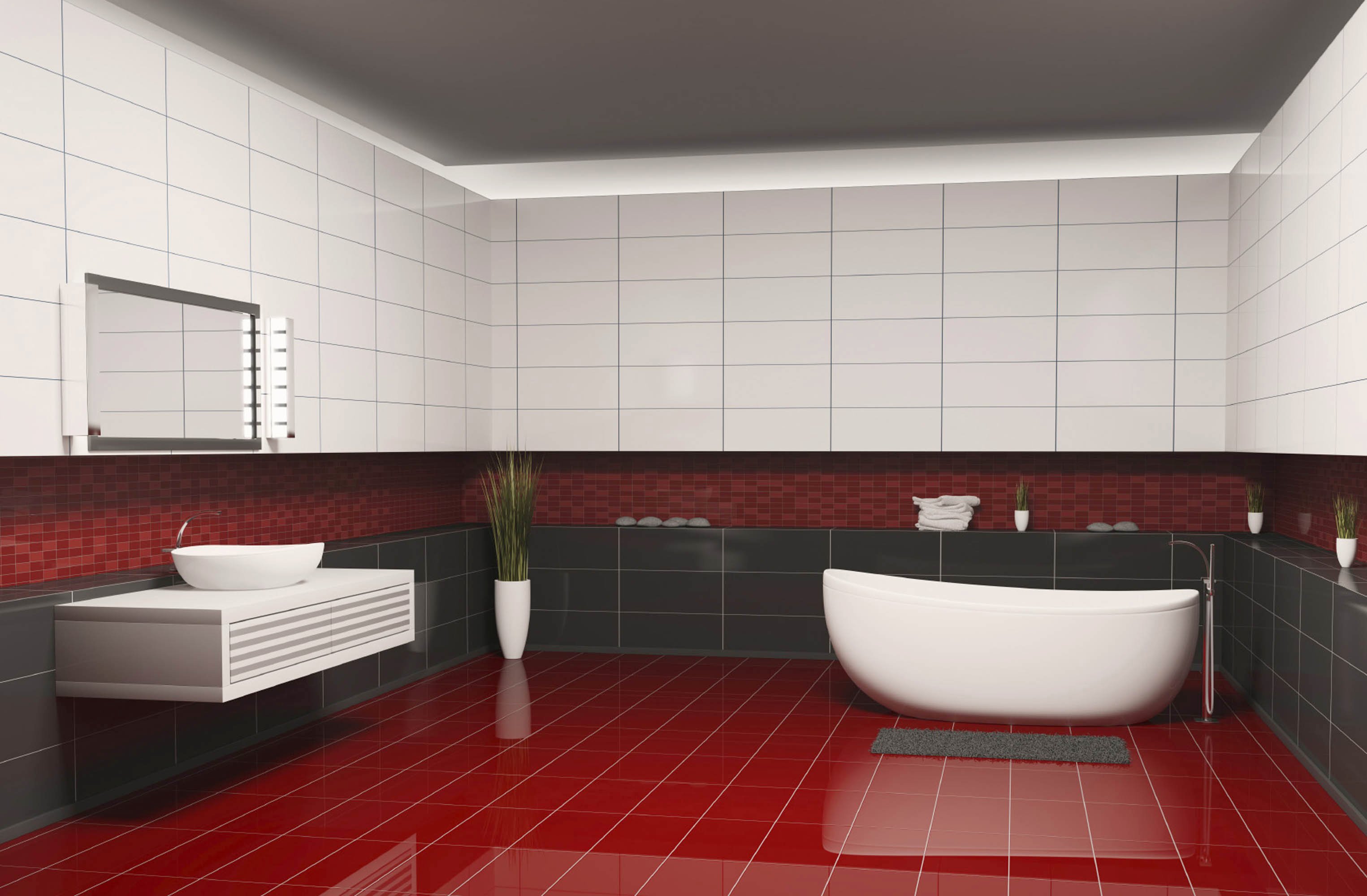 Ванная комната красного цвета